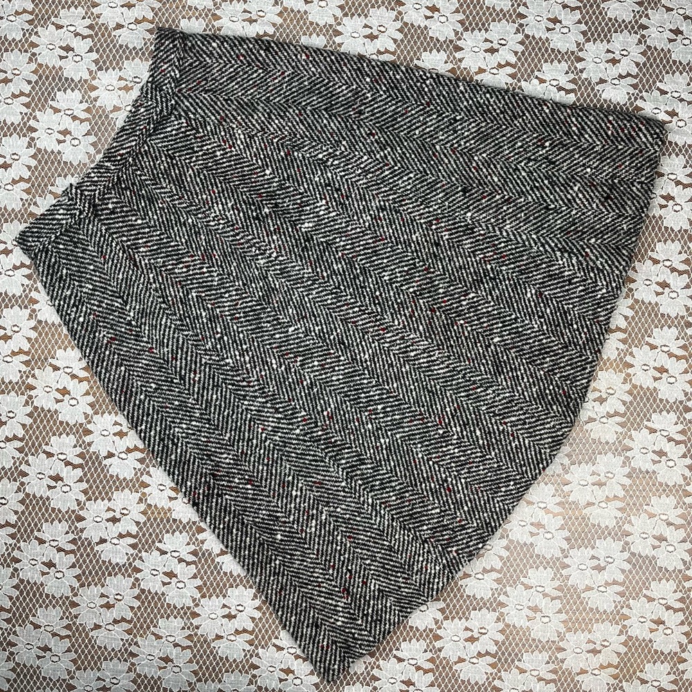 Vintage 1950s 1960s Home Sewn Textured Heavy Wool Midi Paneled Skirt